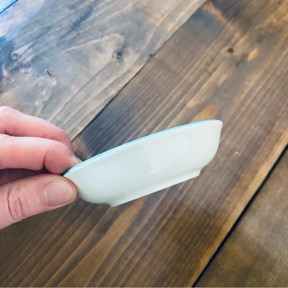 Now Designs teal geometric jewelry dish